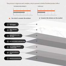 10 Pack Self-Adhesive Marble Tiles Sticker Stick On Wall Floor Kitchen Bathroom - Dark Grey - View 11