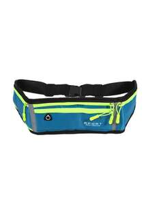 1 件男女通用运动腰包 - 跑步和健身的理想选择 - 配有手机袋、水瓶架和松紧腰带 - 耐用尼龙材质，多种颜色可选，（条纹随机） - 彩色 - 查看 3