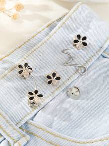 1 حزام نسائي معدني أنيق قابل للتعديل للخصر لارتداء البنطلونات والتنانير، للارتداء اليومي في الصيف، مناسب للاستخدام اليومي والهدايا - الأسود - مشاهدة 2