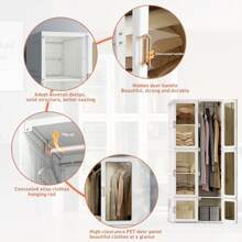 Armario plegable, altura 170 cm, con 6 compartimentos y 1 barra - PP - para salón, dormitorio, apartamento, guardarropa