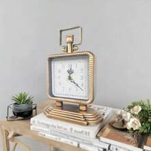 Vintage European Style Iron Painting Tabletop Clock, Home Decor For Living Room Bedroom, Hanging Wall Clock Or Desk Clock, Minimalist And Fashion Design, Silent Movement, Birthday/Graduation Gift Room Decor Digital Clock Alarm Clock Bedroom Decor Dormitory Decor Back To School