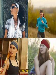 1pc Unisex Moisture-Wicking Athletic Headband - Perfect For Outdoor Running And Gym Workout