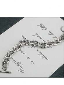 1 pieza Pulsera con forma de O de acero inoxidable elegante, apta para uso diario de hombres