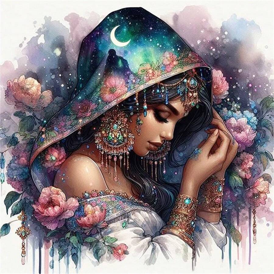 1pc Exotic Dreamgirl 5D Diamond Painting Art Kit, Full Drill DIY Handcraft For Adults Beginners, Stress Relief & Anxiety Reduction Craft, Best DIY Gift For Girlfriend/Mom