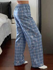 Pijama pantalon Dama Caballero      Casual-Joven        Unisex - Azul y blanco - Ver 3