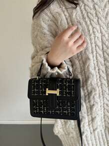 Bolso cuadrado de hombro y cruzado de moda para mujer, Colección Otoño/Invierno 2024