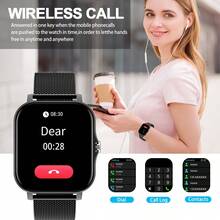 Double Strap Smart Watch 1.83-Inch Full Screen Touch Fitness Tracker, Sports Wireless Call/Dial, Message Reminder Date Alarm Compatible With Android/Ios Unisex - Pink [Double strap] - View 3