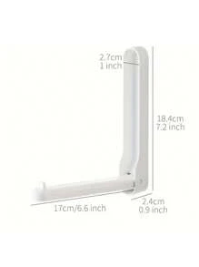 1PC Wall-Mounted Foldable Hanger Organizer - No-Drill Space-Saving Clothes Rack With Adjustable Hooks & Non-Marking Adhesive, Collapsible Storage For Bathroom/Balcony/Dormitory (Polished Finish)