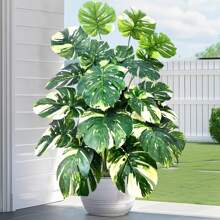 63-86-103cm/40,55 Zoll künstliche Monstera Pflanzen, Fake Palmenbaum mit Kunststoff Schildkrötenblättern, grüne Hochgewächse für Heim, Garten und Raumdekoration