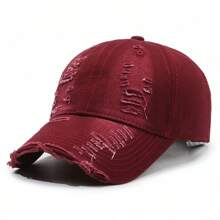 1pc Distressed Casual Denim Baseball Cap, Lightweight Adjustable Trucker Hat, Sun Protection, Woven Craft, Hand Wash/Dry Clean