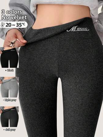 1/2 Pezzi Leggings vita alta senza cuciture da donna, collant slim fit in tessuto traspirante e resistente, adatti per yoga/esercizi quotidiani, con ricamo