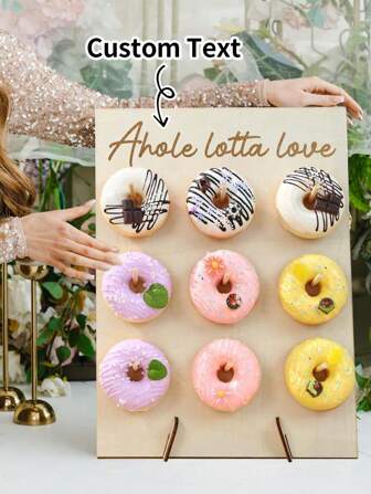 1 pezzo Supporto personalizzato per ciambelle con caratteri cinesi, alzata per torte da matrimonio, festa, personalizza il tuo nome per il decoro della torta, adatto per matrimoni, feste, decorazione per feste di inaugurazione casa