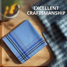 12 Pack Men's Handkerchiefs Classic Handkerchiefs For Men Pocket Square Assorted Mens Hankies Gents Hankerchieves, 6 Colors, 14.17*14.17 Inch