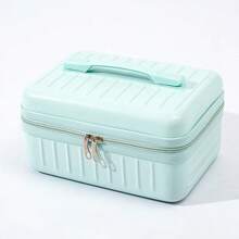 Hard Shell Cosmetic Travel Case 12 Inch Portable Makeup Train Case With Elastic Band And Handle Pressure-Proof Mini ABS Carrying Suitcase Toiletry Box For Travel Camping,Chic Mini Suitcase Makeup Organizer - Waterproof, Portable Travel Cosmetic Case With Large Capacity Storage