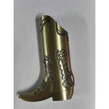 1pc Fashionable Silver Cowboy Boot Shaped Bic J6 Lighter Cover - Perfect For Parties And Daily Use