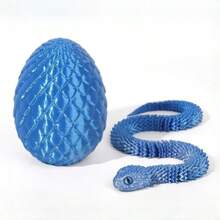 3D Printed Art Creative Snake And Surprise Egg Set With Joints - Colorful Home Office Decor, Perfect For Easter, Halloween And Thanksgiving Gifts | Eye Colors Come In A Variety Of Colors Birthday Graduation