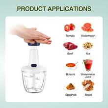 PapiChop: Press, Chop, Done! – High-Efficiency Blue Push-Type Multi-Function Vegetable Chopper, Safe And Easy To Use, Quick Food Preparation, Effortless Cleaning, And Enhanced Kitchen Efficiency! - Blue and White - View 10