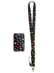1 Piece Cute Polka Dot & Heart/Painting Heart Pattern ID Card Lanyard Set, Suitable For Doctors, Nurses, Students, Teachers, Exhibition Staff, Can Be Used As Exhibition, Gift, Keychain Or Daily Use Backpack For School