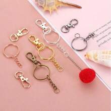 24/45pcs Rotating Spring Hooks Set, Detachable Keychain With Chain And Jump Ring, Bulk, Suitable For Keychains, Lanyards, DIY Crafts, Durable Material, Suitable For Home Use