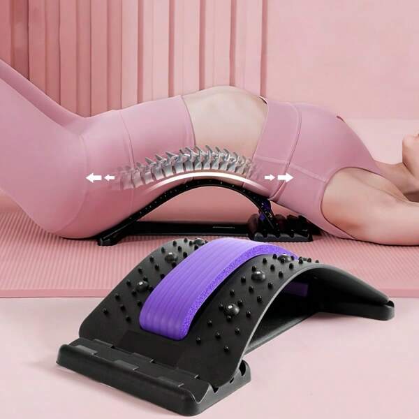 Adjustable Back Vertebrae Stretching Plate Lumbar Support Massage Device With 4-Level Adjustment Unisex Back Stretcher