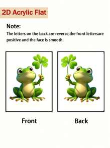 1pc 2D Flat Cute Heart Frog Design Car Vent Clip Decoration, Frog Holding 4-Leaf Clover Acrylic Car Air Freshener Vent Clip, With Dual Fragrance Pads, Random Scents, Car Air Freshener, Valentine's Day Decor