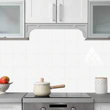 20 piezas de adhesivos de pared de cristal blanco duro para azulejos, adhesivos de pared autoadhesivos resistentes al aceite para renovación del hogar, baño y decoración, disponibles en tamaño 30x30 cm, cortables, adecuados para decoración del hogar, material de película de cristal talla grande grueso, resistente al desgaste y talla grande accesorios de pared, papel tapiz, artículos y decoración de cocina