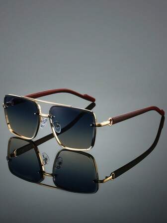 Nya modeklassiska retro metallglasögon med dubbel balk och träben, unisex, casual och moderiktiga glasögon, mångsidiga för gatufotografering, utomhus, semester, enkel strand, personlig, vardag, fest, pool, resor för sommarstrandsemester, utomhus, resor