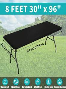 Rectangle Tablecloth, Elastic Fitted Flannel Backed Vinyl Tablecloths Waterproof Wipeable Table Covers For Indoor, Outdoor, Picnic And Camping