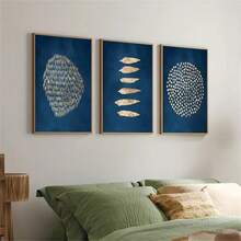 1 件/3 件复古抽象简约墙面艺术装饰海报几何帆布印刷画客厅卧室家庭办公室宿舍装饰墙面背景设计画带框/无框 - 彩色 - 查看 5