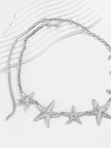1pc Women Starfish Design Waist Chain, Sexy Bohemian Beach Bikini Body Jewelry