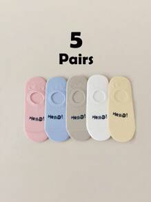 5 par damskich skarpetek inspirowanych dopaminą, urocze skarpetki z motywem łódki z kreskówek, skarpetki niewidoczne, letnie