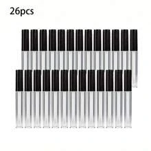 Set da 13 tubi per lucidalabbra vuoti da 3ml - Flaconcini a campione ricaricabili e portatili a prova di perdite con spazzola, per labbra lucide fai-da-te, balsamo per le labbra, cosmetici e oli essenziali (Nero/Rosa)