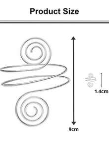 CIZME 1pc Arm Cuff And 1pc Ring Adjustable Coil Swirl Armlet Armband Set For Women Silvery And Golden Finger Ring Open Adjustable Upper Arm Bangle Minimalist Upper Arm Cuff Jewelry