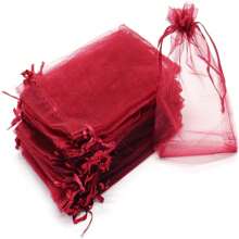 50/100pcs Wine Red Gift Packaging Bags, Dark Red Organza Candy Bags, Multicolor Mixed Wedding Candy Bags, Wedding Necessities Gift Bags, Tableware, Outdoor Storage Bags, Wedding Candy Packaging Bags, Multiple Sizes, Various Festival Party Packaging Supplies, Holiday Home Goods, Holiday Wedding Party Gift Packaging Supplies, Festival Activities And Party Supplies