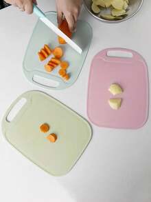 1pc/2pcs/3pcs Plastic Cutting Board With Handle - Durable Kitchen Cutting Board, Suitable For Fruit, Vegetable And Meal Preparation, Easy To Clean And Hygienic Design, Essential Tool For Kitchen - Multicolor - View 7