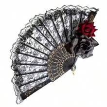 Elegant Vintage Spanish Lace Fans With Rose And Lace Design - Ideal For Women's Gatherings, Weddings And Gifts, Suitable For Halloween, Valentine's Day Summer Cooling,Beach,Travel