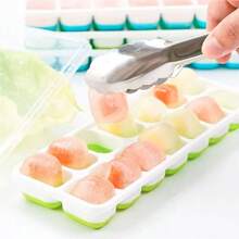 KIT Forma De Gelo Forminha Para Fazer Gelo de Silicone Com Tampa 14 Gelos