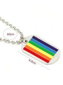 MONALLY Modische Accessoires im Hip-Hop-Stil zum Pride Month, Regenbogenanhänger-Halskette mit Kugel-Kette aus Edelstahl in den Farben der Schwulen- und Lesben-Flagge, Sommergeschenk für Partys