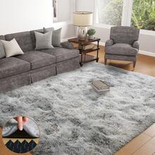 Super Soft Area Rugs For Living Room Fluffy Area Rugs With 4 Anti-Slip Rug Backing Grippers For Bedroom Non-Slip Plush Carpet For Playroom Soft Shaggy Rug For Nursery  Fuzzy Rug For Dorm Room Cool Color Palette Rugs For Girs And Boys Decorate Your Home! - Nhuộm tie-dye màu xám - Xem 2