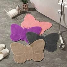 3D Butterfly Shaped Bathroom Mat, Foot Massage, Quick Drying And Non-Slip - Rosa - View 3