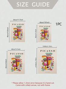 1PC Picasso Exhibition Wall Art Print, Neutral Beige Abstract Vintage Minimalist Gift Idea, Famous Artist Print,Gallery Wall Home Decor, Fashionable Wall Decor For Living Room, Bedroom, Dorm, Apartment, Dining Room, Kitchen And Other Modern Home Decor, Unframed