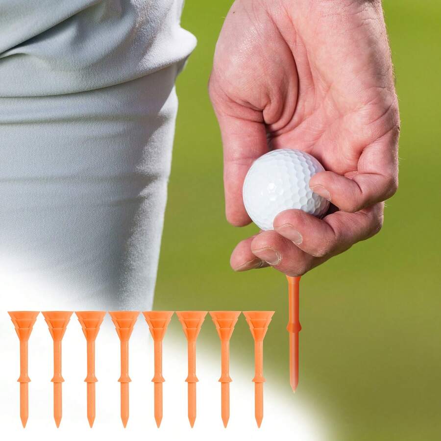 Golf Tees Plastic 3 1/4 Inch Upgrade Unbreakable Bulk 50 Packs Reduce Friction Side Spin Stable 83 Mm Long Tee For Golfer Practice - Red - View 1