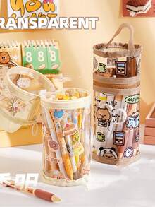 Cute & Pinafore Inspired PVC Waterproof Stationery Pencil Case, Suitable For Junior & Senior High School Students - View 5