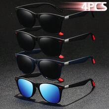 4 件装时尚复古方形中性时尚眼镜男士女士奢侈品牌设计师时尚眼镜时尚热带海滩度假夏季粉彩矩形眼镜闪亮材质优雅美学度假装扮男士经典驾驶钓鱼旅行购物户外运动旅游露营登山休闲护目镜复古旅行司机时尚眼镜男女眼镜