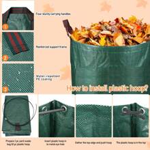 Cecaylie 6X Gartensack Laubsack Gartenabfallsack XXL Garten Tasche Rasensack mit Griffen 272L - Grün