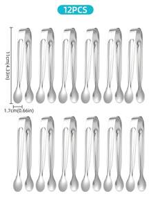 1/4/6/12 Pieces Stainless Steel Tongs Small Serving Tongs For Sugar Cubes, Ice Cubes, Mini Fruits, Candies, Suitable For Kitchen, Restaurant, Cafe, Afternoon Tea, Dessert, Party, Birthday Decoration, For Outdoor, Camping