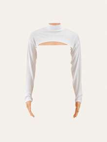 1件女士腈纶高领假领披肩，多功能长袖领饰，可搭配外套，纯色，适合圣诞装饰连衣裙 - 彩色 - 查看 3