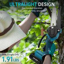 Tidymend Mini Chainsaw 8 Inch And 6 Inch Cordless Chainsaw With Battery And Charger Lightweight Electric Chain Saw For Trees Branches Trimming Wood Cutting - 如圖所示 - 查看 4