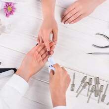 10 piezas de brocas para taladro de uñas, aptas para bandas de lijado de 3/32", brocas de repuesto para taladro de uñas para herramientas de manicura de lima eléctrica - Plateado - Ver 6