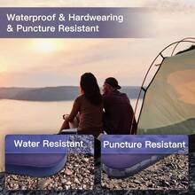 Colchones de aire, colchones inflables, tiendas de campaña al aire libre perezosas engrosadas, camas inflables portátiles plegables - Azul - Ver 9